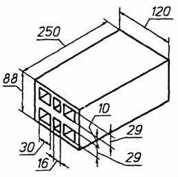 Кирпич с 6 горизонтальными пустотами. ГОСТ 530-95 Кирпич и камни керамические. Технические условия.