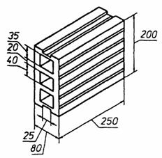 Камень с 3 горизонтальными пустотами. ГОСТ 530-95 Кирпич и камни керамические. Технические условия.